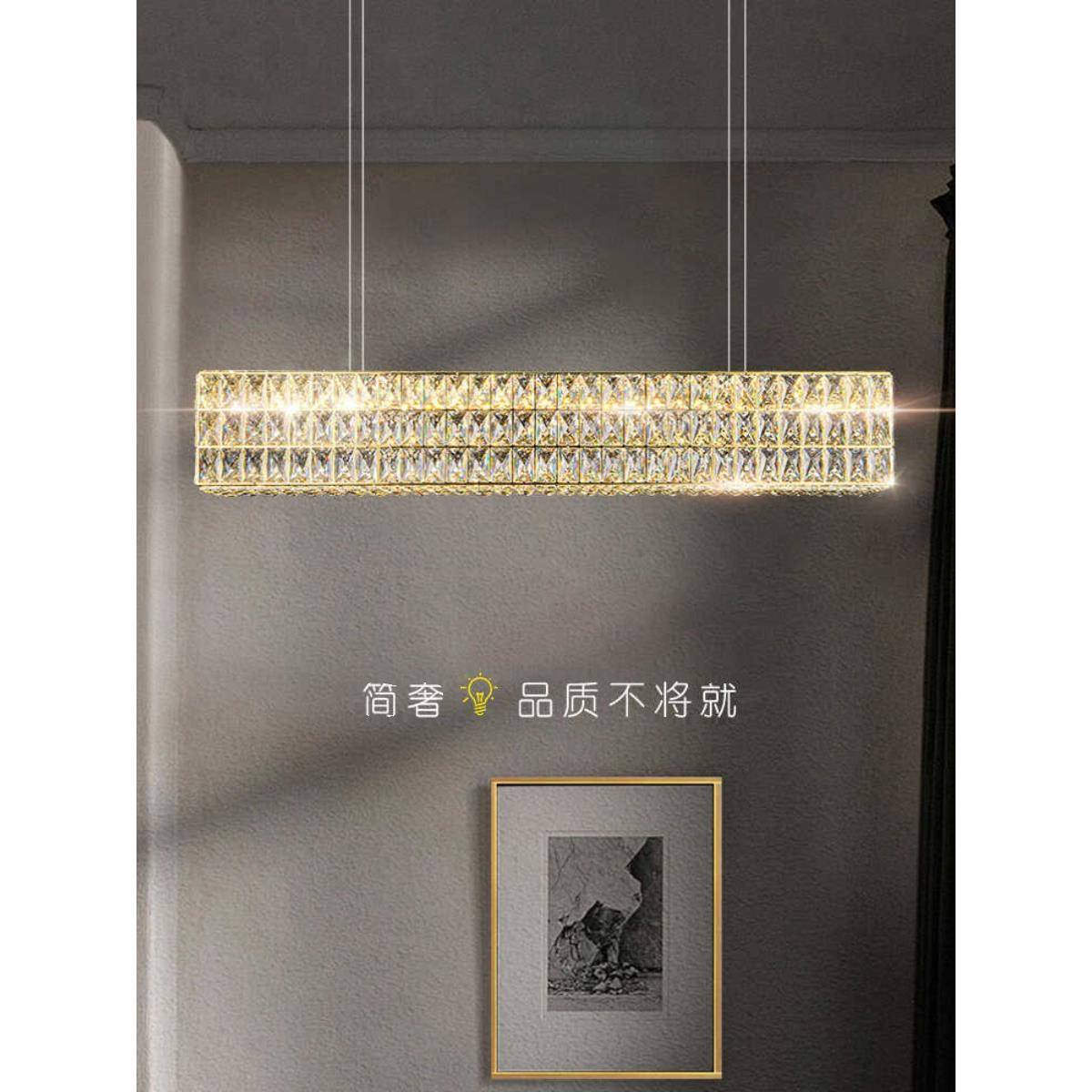 包安装新款轻奢水晶客厅圆形餐厅吧台长条岛台吊灯卧室灯中山灯具