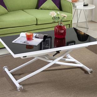 高迈登创意升降茶几变餐桌两用小户型多功能现代简约折叠方形茶几