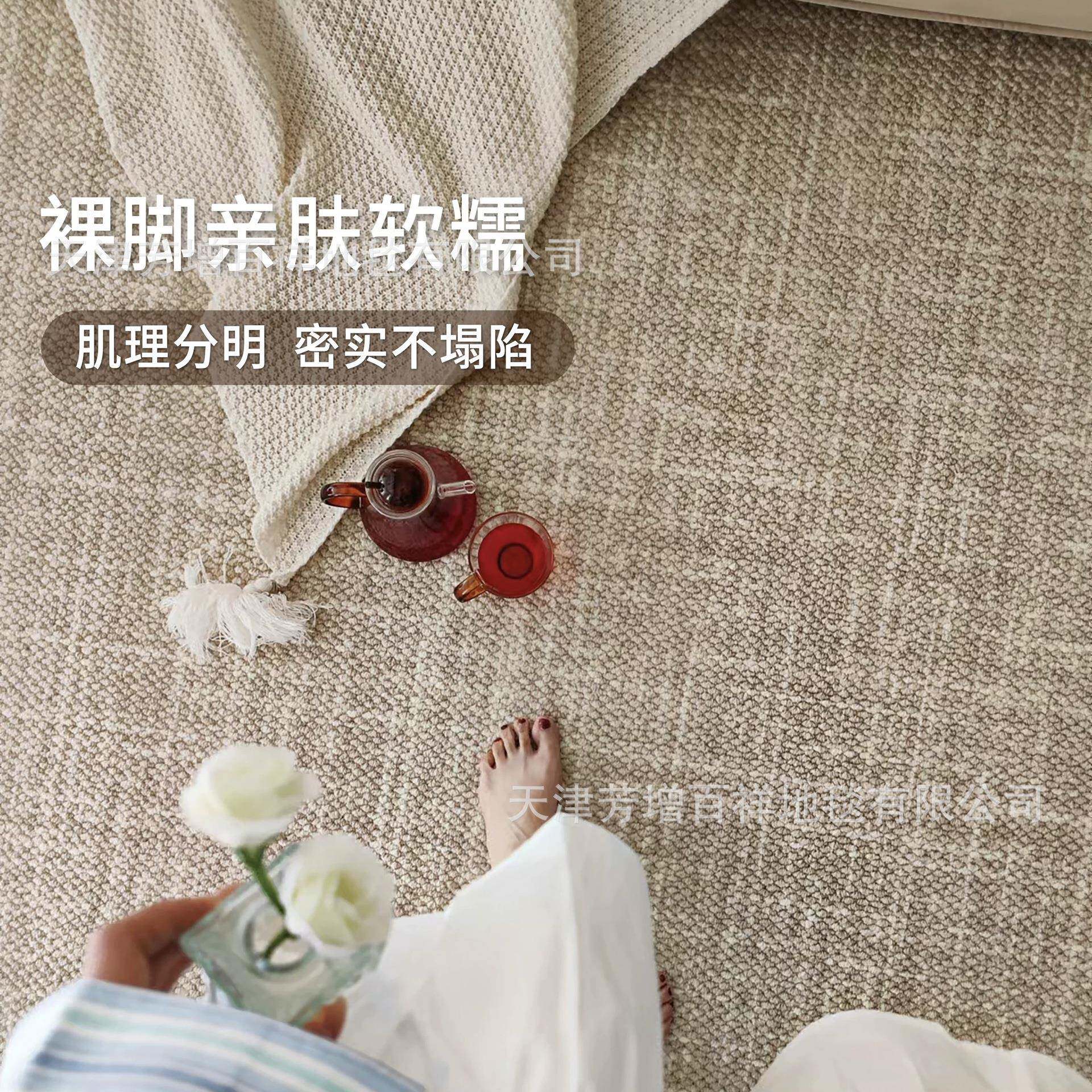 客厅轻奢高级新西兰羊毛地毯素色沙发茶几毯卧室垫耐脏厚大宅标配