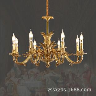 兴中欧式全铜吊灯别墅客厅奢华大气法式卧室餐厅铜灯复古纯铜灯具