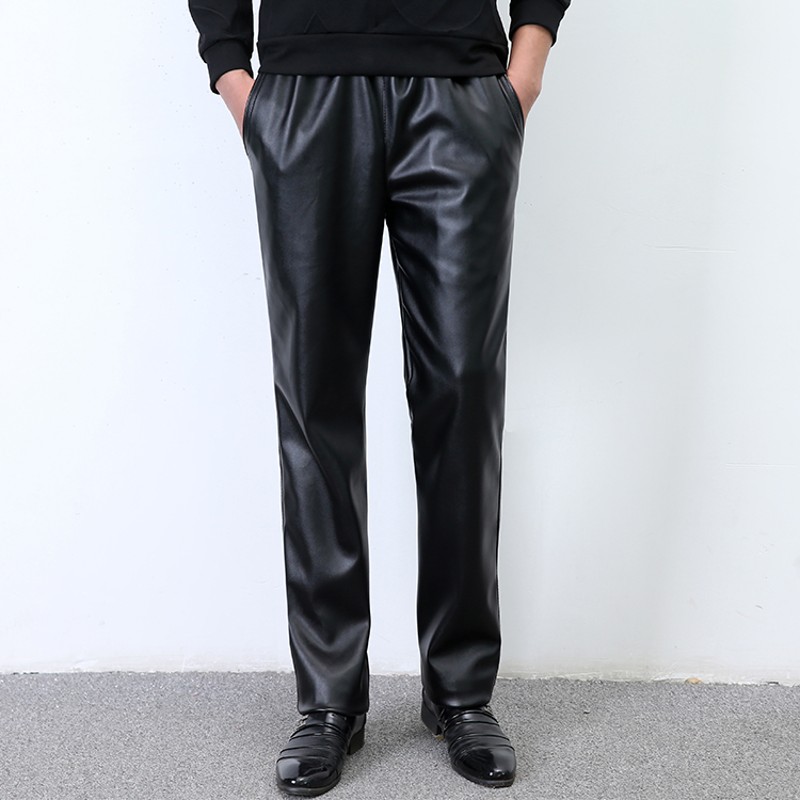 男士皮裤防油防水厨师裤后厨房餐厅服务员保洁员工作裤酒店制服裤