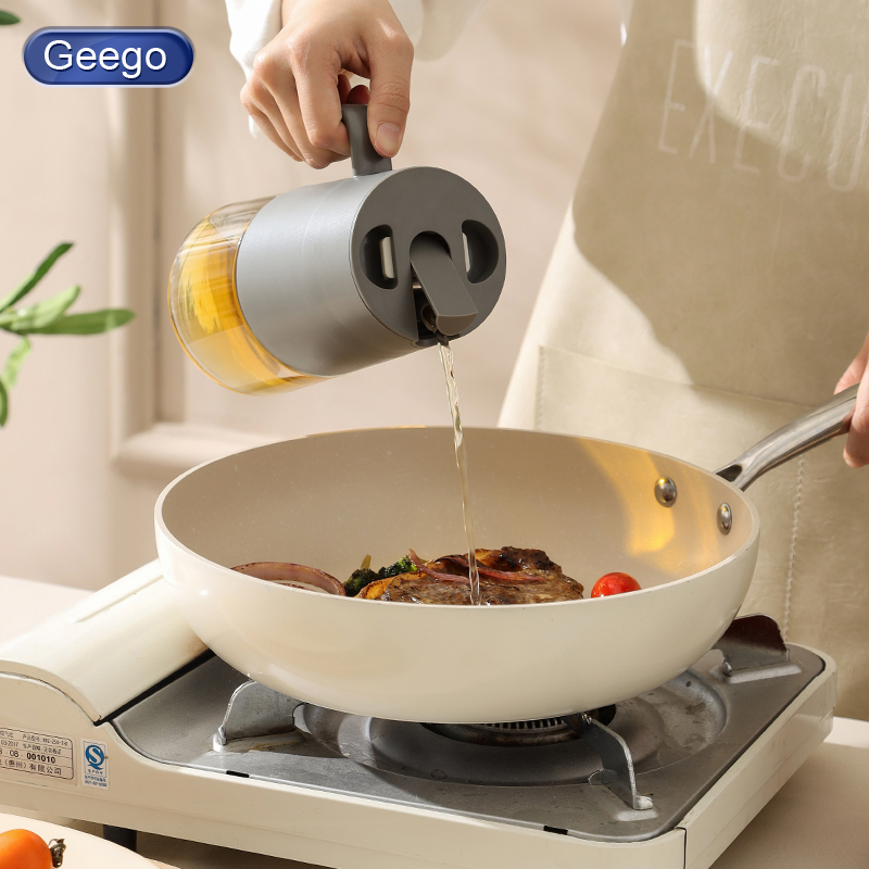 Geego玻璃油壶防漏油油壸不挂油家用厨房酱油醋调味料油壶