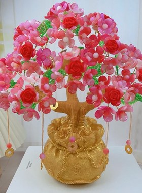 diy串珠鸿运当头发财果手工树材料包花开富贵装饰品创意客厅摆件