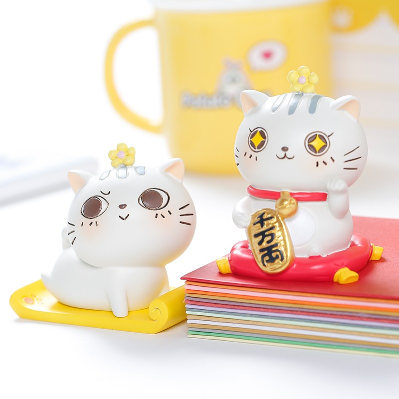 网红土豆喵手办摆件招财小猫咪卡通可爱摆件女生卧室办公桌装饰品