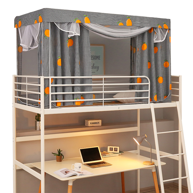 床帘蚊帐一体式物理遮光学生宿舍寝室上铺下铺女带支架全封闭拉链