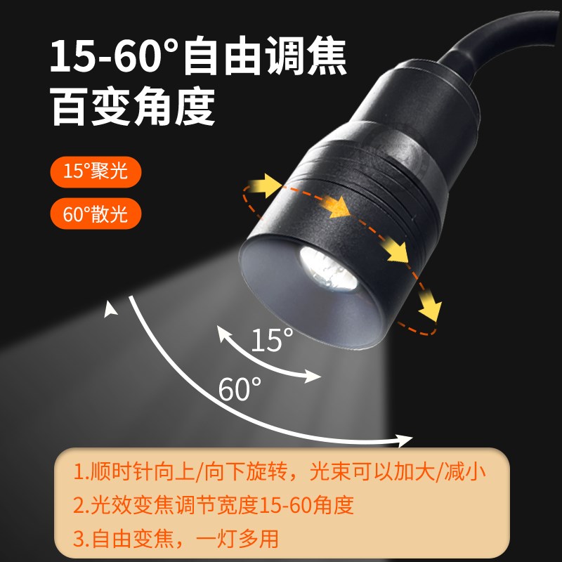 鱼缸灯防水led灯水族灯夹灯南美鱼缸射灯海缸造景调焦观赏水草灯