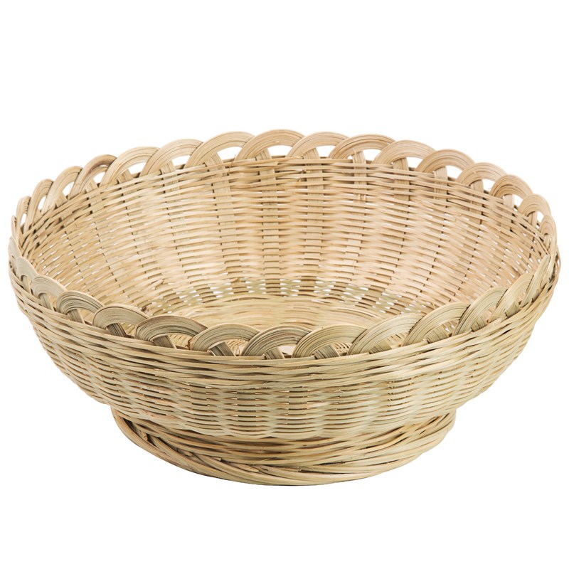 竹编制品水果篮子纯手工托盘花边碗创意收纳筐特色古典馒头筐酒店