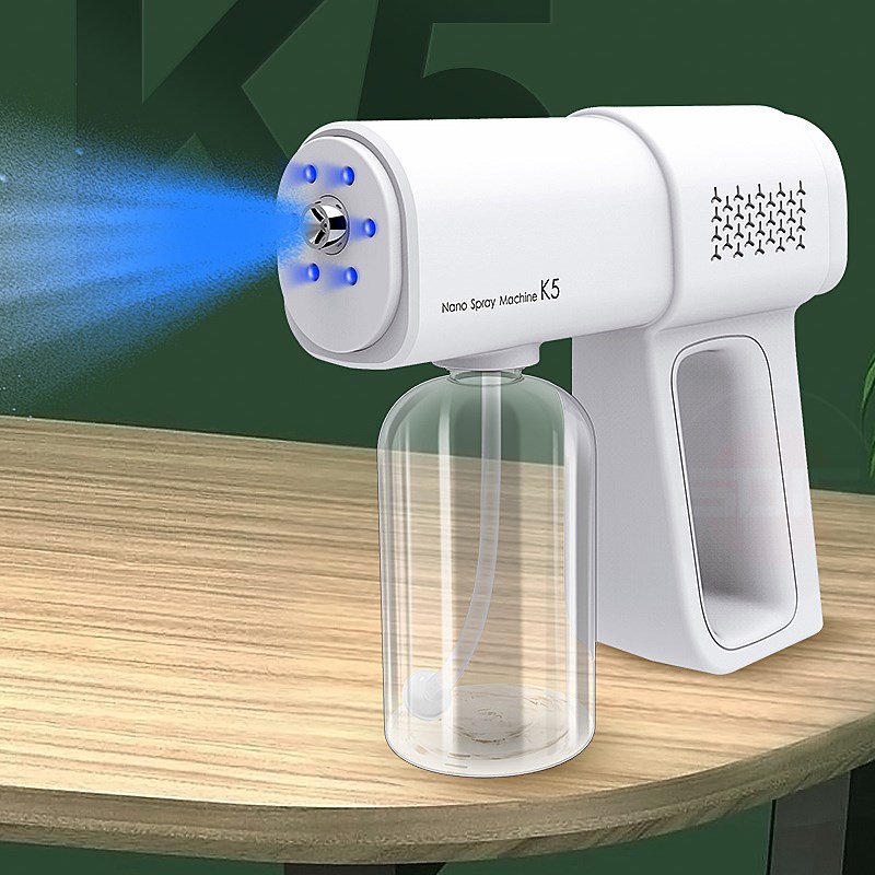 智能蓝光纳米雾化消毒枪新款K5充电式家用酒精自动喷雾K6x杀毒机