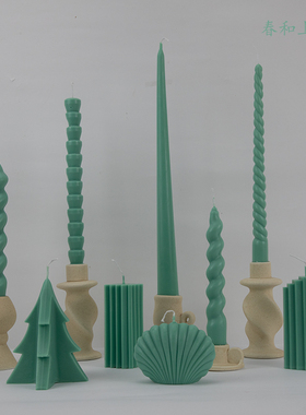 绿色香薰蜡烛餐桌客厅卧室家用无烟结婚婚礼烛光晚餐家居装饰摆件