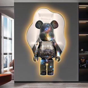 as暴熊力关装 饰画k带ed氛围灯画高l级感走廊过w道画挂发光玄壁画