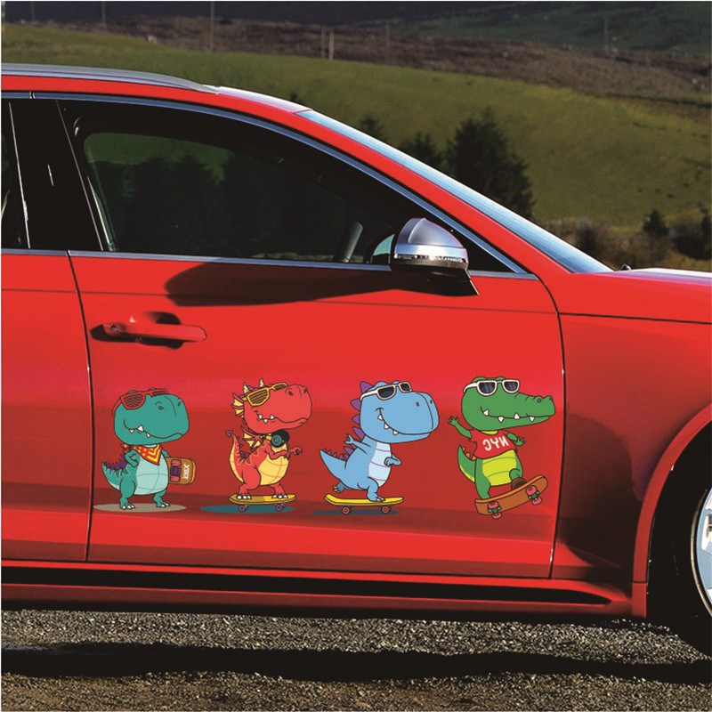 汽车贴纸遮挡划痕车身车门搞笑贴画恐龙卡通个性创意遮盖刮痕车贴