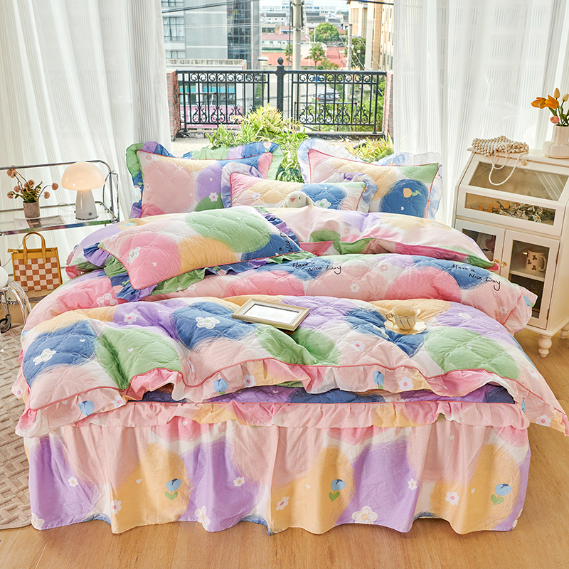 冬天纯棉夹棉被套单件新款100全棉加厚被罩三件套亲肤保暖可定制