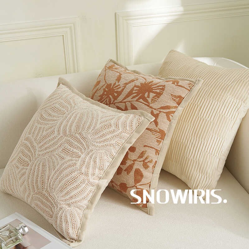 复古奶橘抱枕套客厅沙发装饰靠枕轻奢高级感软装腰靠床头靠垫含芯