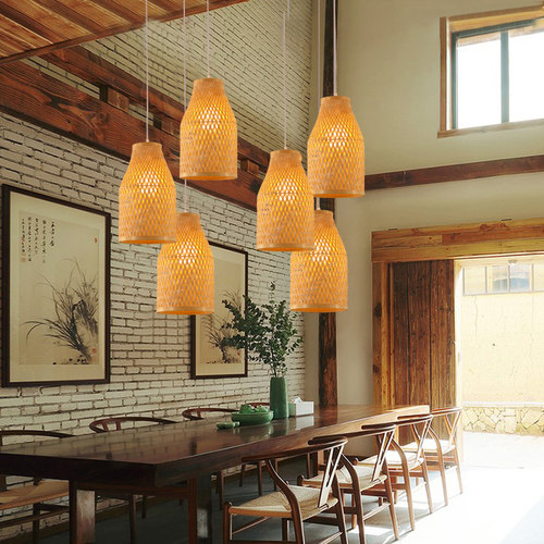 日式吊灯禅意竹灯过道走廊床头茶室榻榻米竹编灯具餐厅中式小吊灯