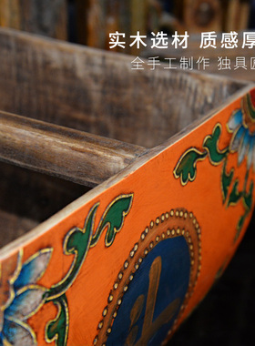 招财日进斗金实木米斗升家用仿复古做旧老式物件开业礼品装饰摆件