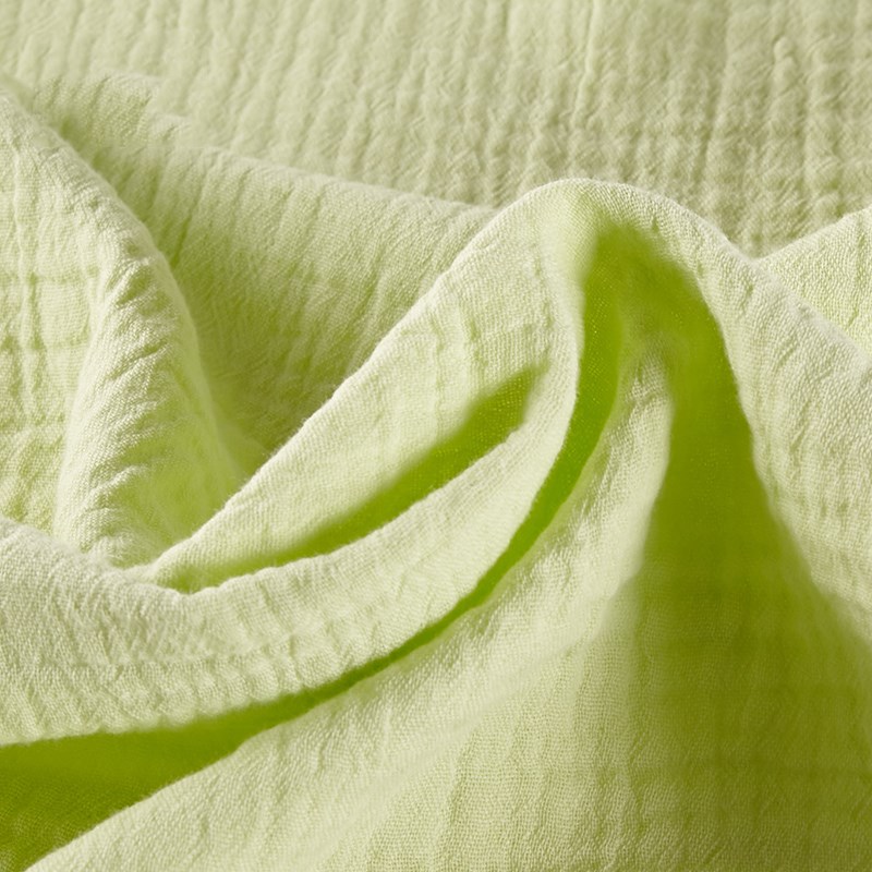 婴幼儿A类面料素色纯棉双层泡泡纱布柔软透气贴身衣服浴巾diy布料