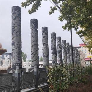 广场景区盘龙柱景区石雕雕刻盘龙柱石雕文化柱石柱子青石龙柱
