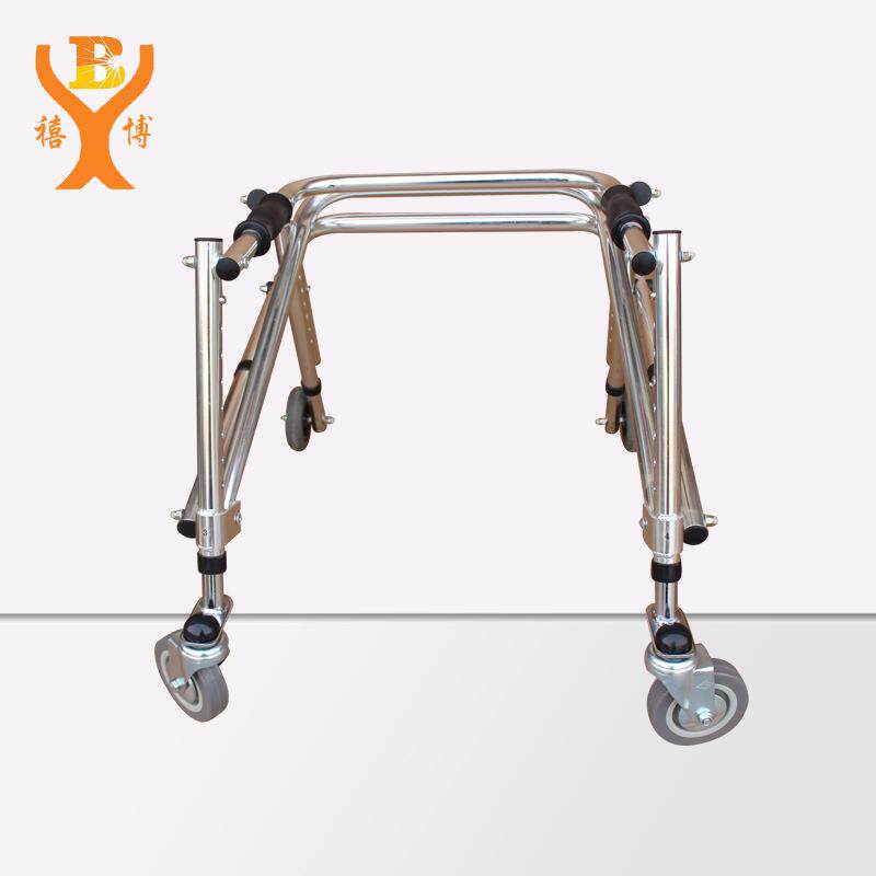 可折叠带轮儿童助行器铝合金带轮助步器定向轮助行器铝双轮助行器