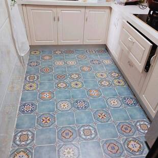 地中海自粘地砖贴纸厨房防水地贴阳台防滑耐磨地板贴仿古瓷砖
