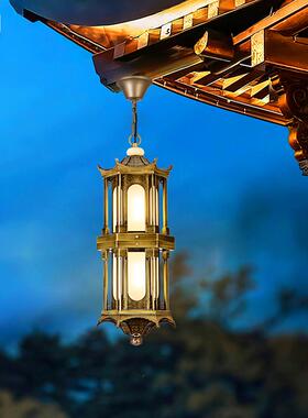 新中式亭子户外中式吊灯凉亭防水庭院大门室外别墅仿古走廊阳台灯