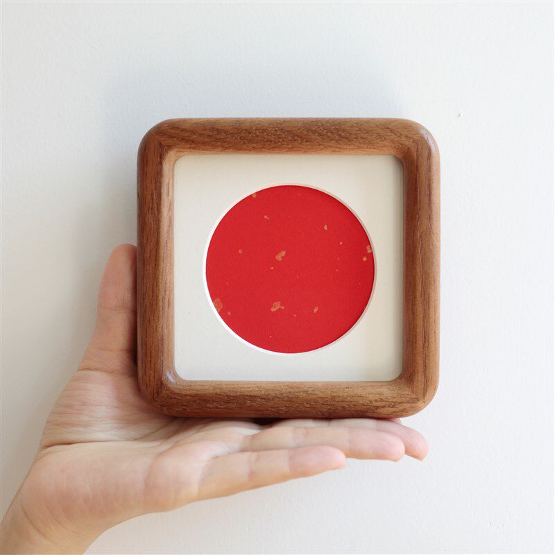 4寸自己写空白书法实木相框圆角正方形摆台摆件定制DIY装饰画礼物