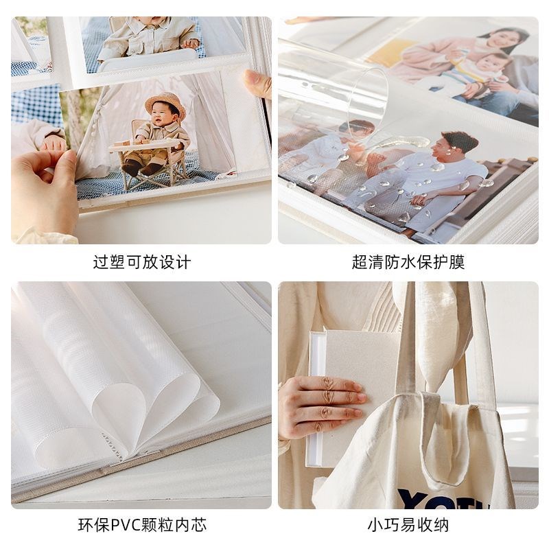 6寸200张插页式照片收纳影集家庭大容量情侣宝宝相册本纪念册5寸7