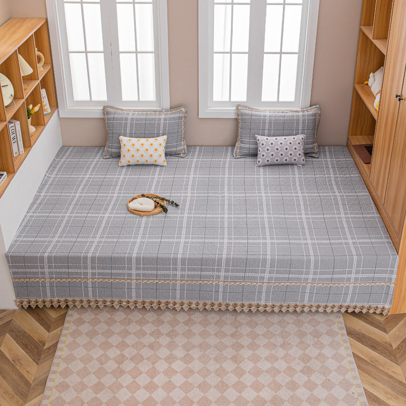 简约网红榻榻米床盖全纯棉炕盖一面裙四季通用夹棉防滑床单可定制,床上用品,床盖,淘宝优惠券,粉丝福利购,淘宝优惠卷