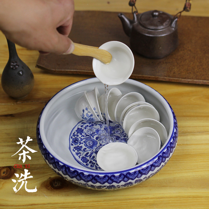 景德镇陶瓷鱼缸金鱼缸乌龟缸荷花睡莲缸盆栽碗莲花盆茶洗笔洗大号