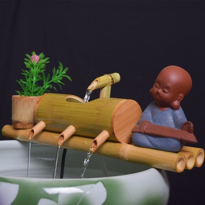 鱼缸过滤器上置水循环流水器瓷缸石槽圆形瓦缸养鱼增氧小型过滤泵