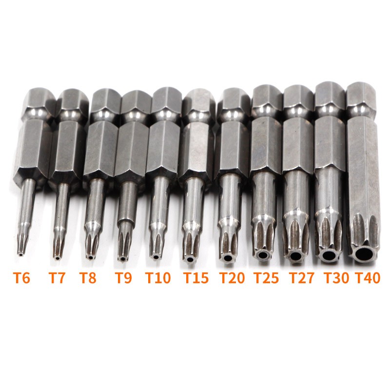 50mm梅花风批头T6T7T8T9T10T15T20T25T27T30T40电批起子批嘴