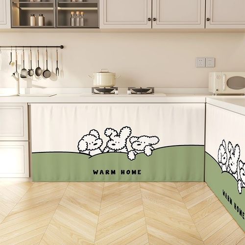 柜子遮挡帘杂物橱柜遮丑布帘书柜防尘帘子厨房衣柜免打孔鞋架拉帘