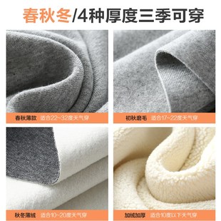 紧身保暖棉裤 子女外穿高腰百搭显瘦加厚长裤 灰色加绒打底裤 秋冬季