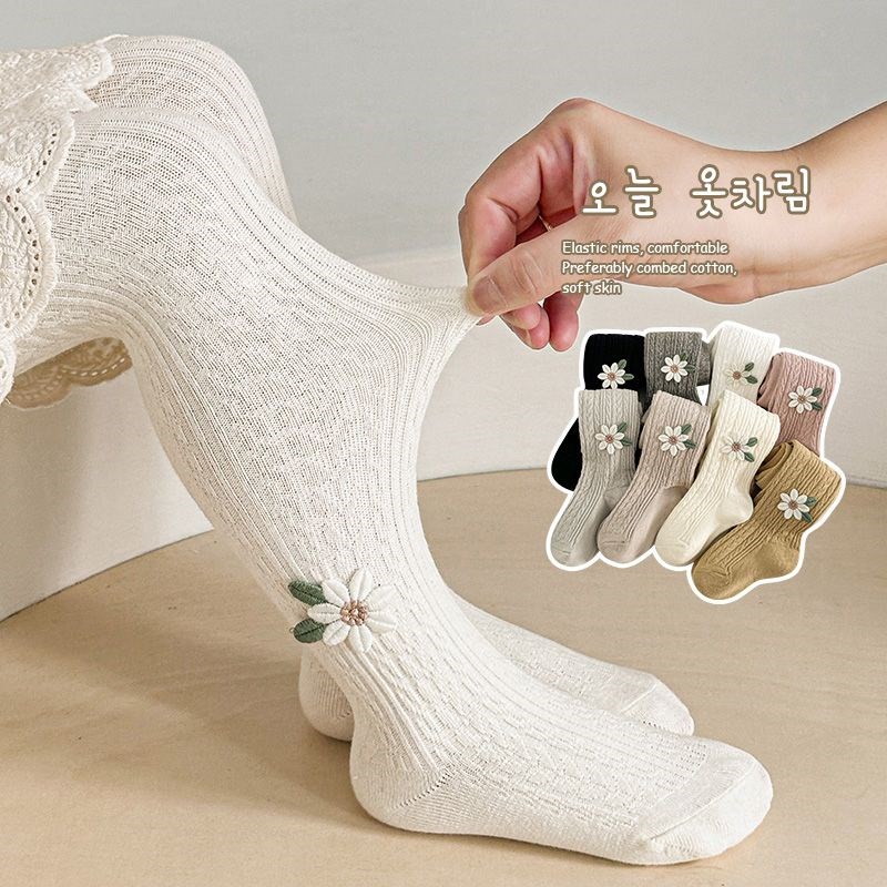 女童全棉打底裤春秋薄款婴儿连裤袜女宝宝大PP白色儿童针织连体袜