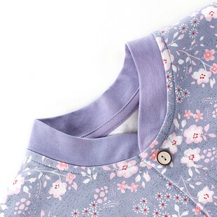 中老年纯棉女士秋衣开衫大码打底睡衣前开扣对襟老人保暖秋冬长袖