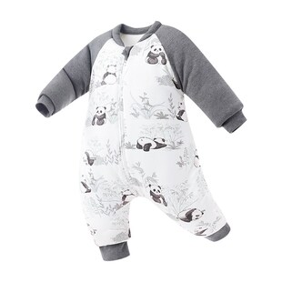 婴儿睡袋秋冬季夹棉宝宝恒温加厚防踢被冬款新生儿童连体长袖睡衣