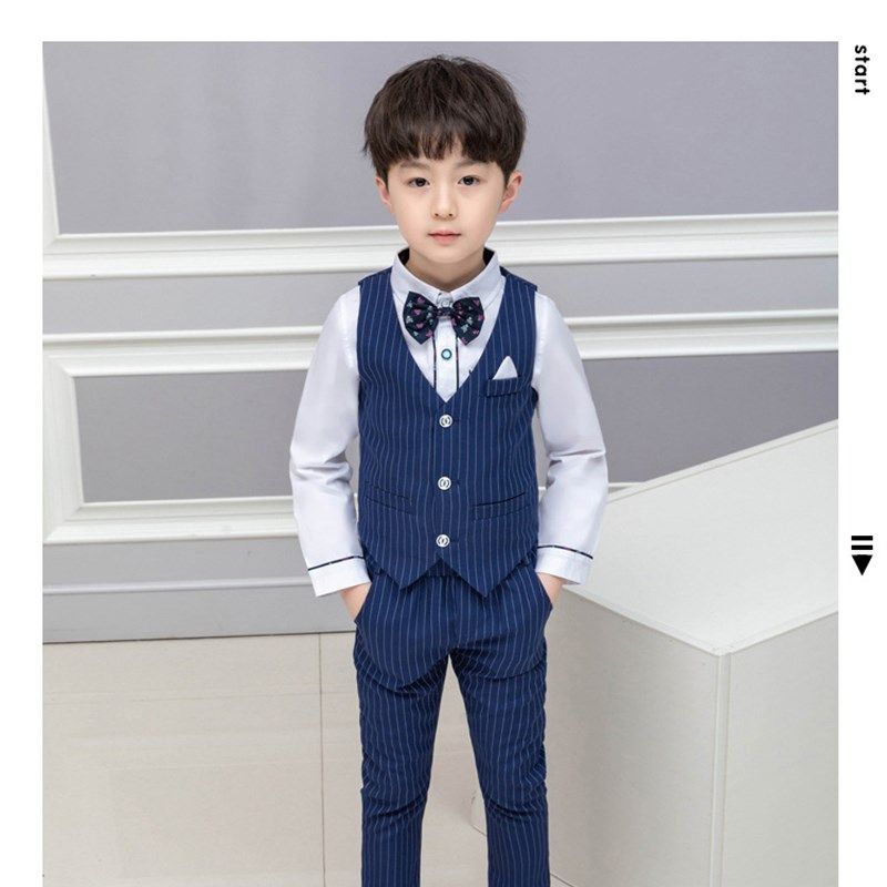 男童英伦小西装马甲三件套儿童秋季出服花童礼服套装小主持人
