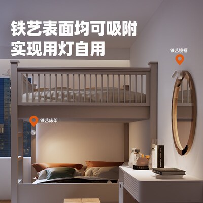 免布线磁吸壁灯洞洞板氛围灯宿舍护眼学习灯免打孔镜前灯充电射灯