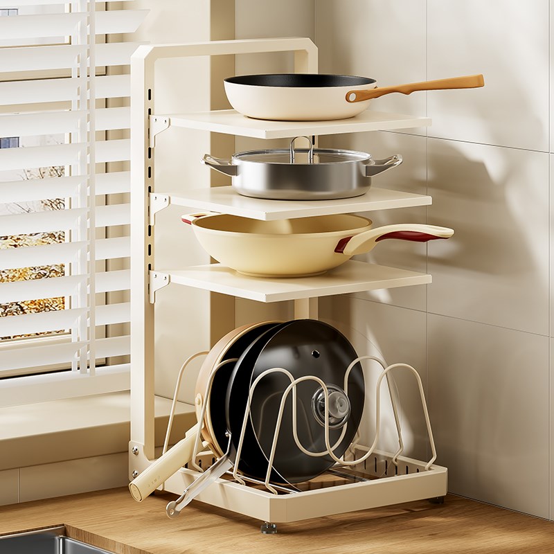 厨房置物架锅具收纳架下水槽置物架橱柜分层架锅架多功能收纳架子