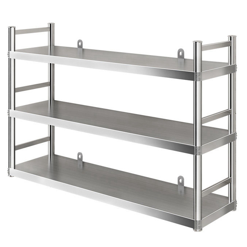 厨房不锈钢壁挂架围栏款置物架微波炉上墙架调味料吊架三3层2货架