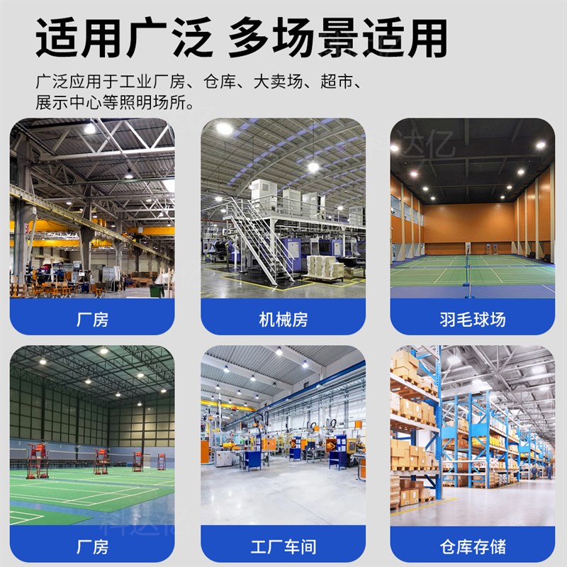 LED工矿灯工厂房车间照明灯鳍片吊灯大功率专用200w工业仓库超亮