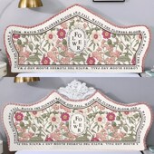 定制欧式 床头套罩美式 乡村软包皮靠背弧形万能通用半圆床头保护套