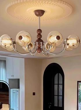 法式实中古厅客美式复古高级餐感吊灯卧室厅书房78610南洋风木玻