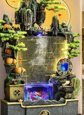 大型假山流水喷景泉摆件家KYE居客厅关鱼缸循环财水生玄装饰办公