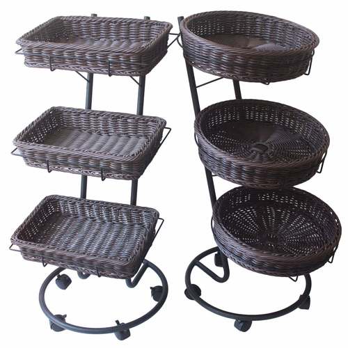 层水果车水DTY4590列果展示三陈道具篮市超展示篮编织筐水果藤篮