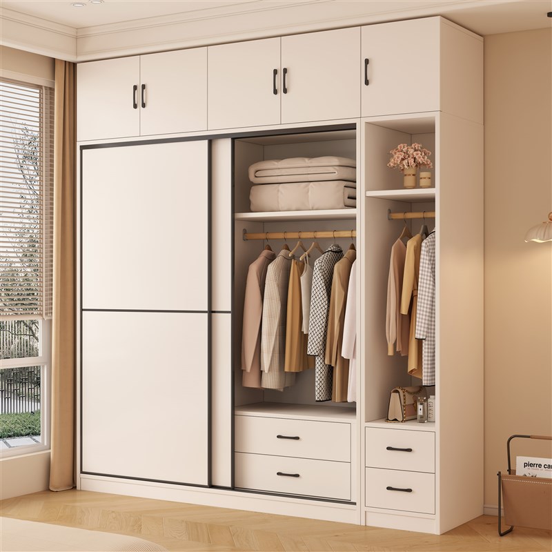 纯实木ENF级衣柜家用p卧室2025新款爆款结实耐用简约推拉门大衣橱