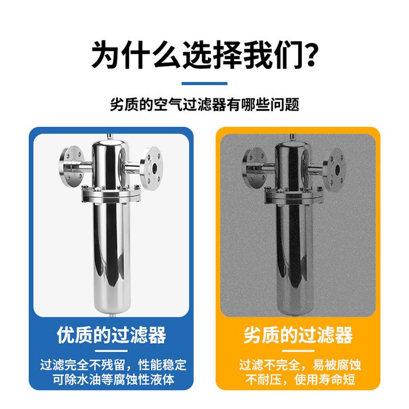 法兰空气过法兰空气滤食品/级30431不6L锈钢压缩氮氧气空压机除菌