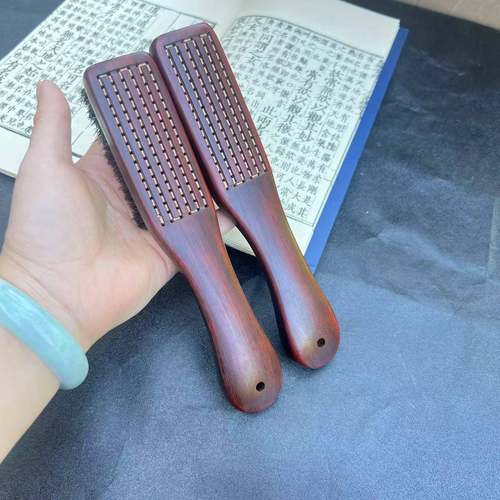 精品文玩17759刷光子紫檀猪鬃软硬毛刷核橄榄桃刚玉金器清理保养