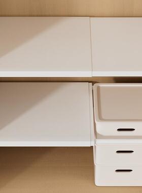 衣橱柜子内收分层纳隔板鞋柜隔断厨OYF房可伸缩艺铁置物架极免凯