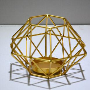 家欧式铁艺白色鸟笼蜡烛米烛台风灯摆件饰居工艺XYY装品金属手工