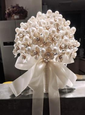 新娘手捧KIP26156料包珍珠材贝壳款新送闺蜜花结婚手工制作